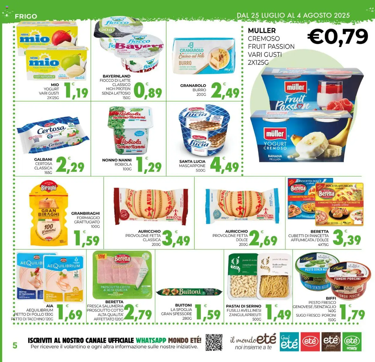 Volantino Eté del 25.07.2025 | Pagina: 5 | Prodotti: Tè, Prosciutto, Burro, Robiola