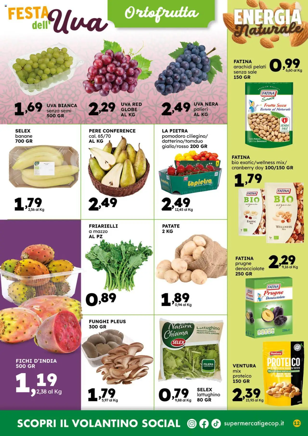 Volantino GECOP del 22.09.2025 | Pagina: 12 | Prodotti: Banane, Patate, Sale, Arachidi