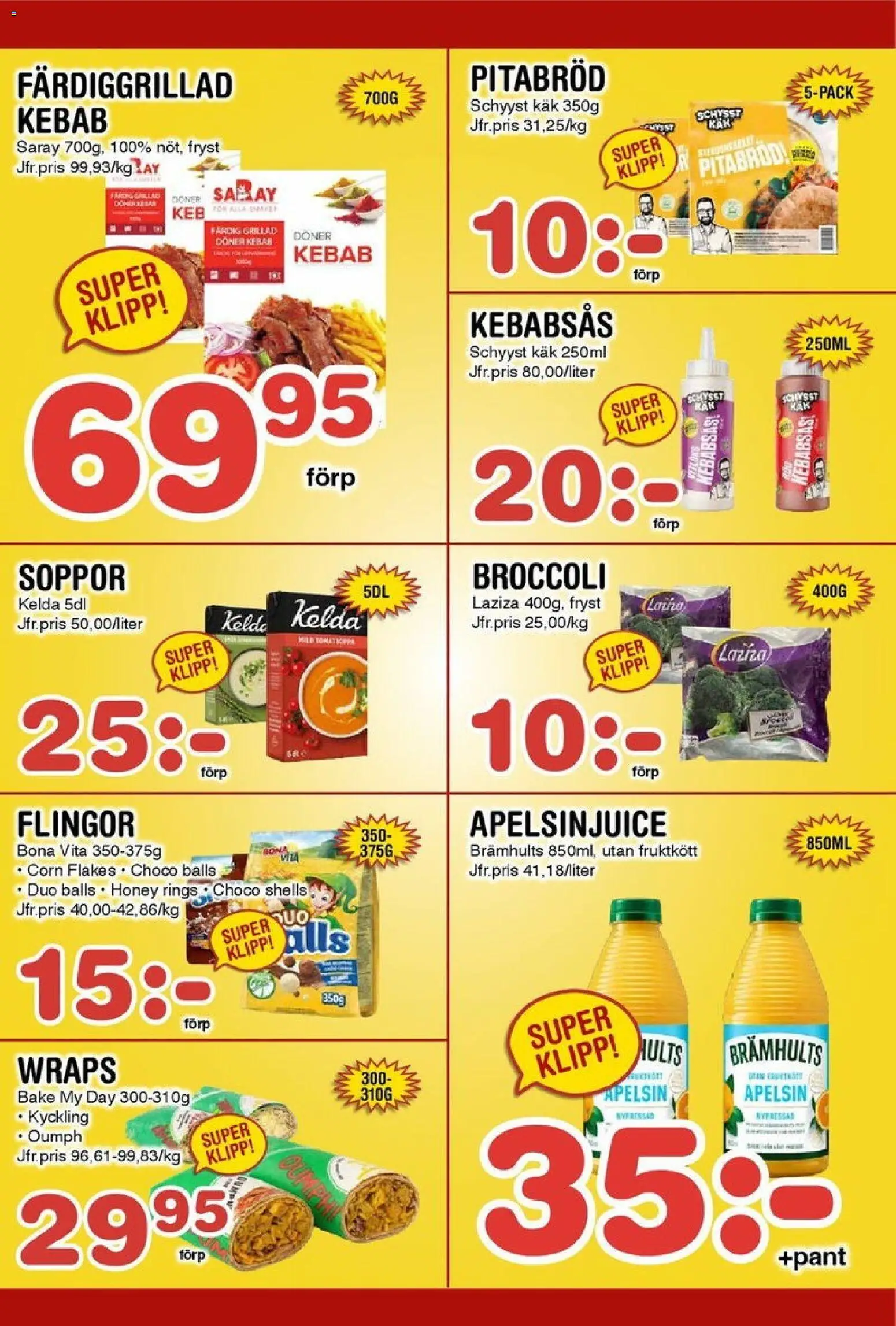 Nya Pulsen reklamblad aktuell från 17.11.2025 | Sida: 12 | Produkter: Pitabröd, Kebabsås, Flingor, Apelsin