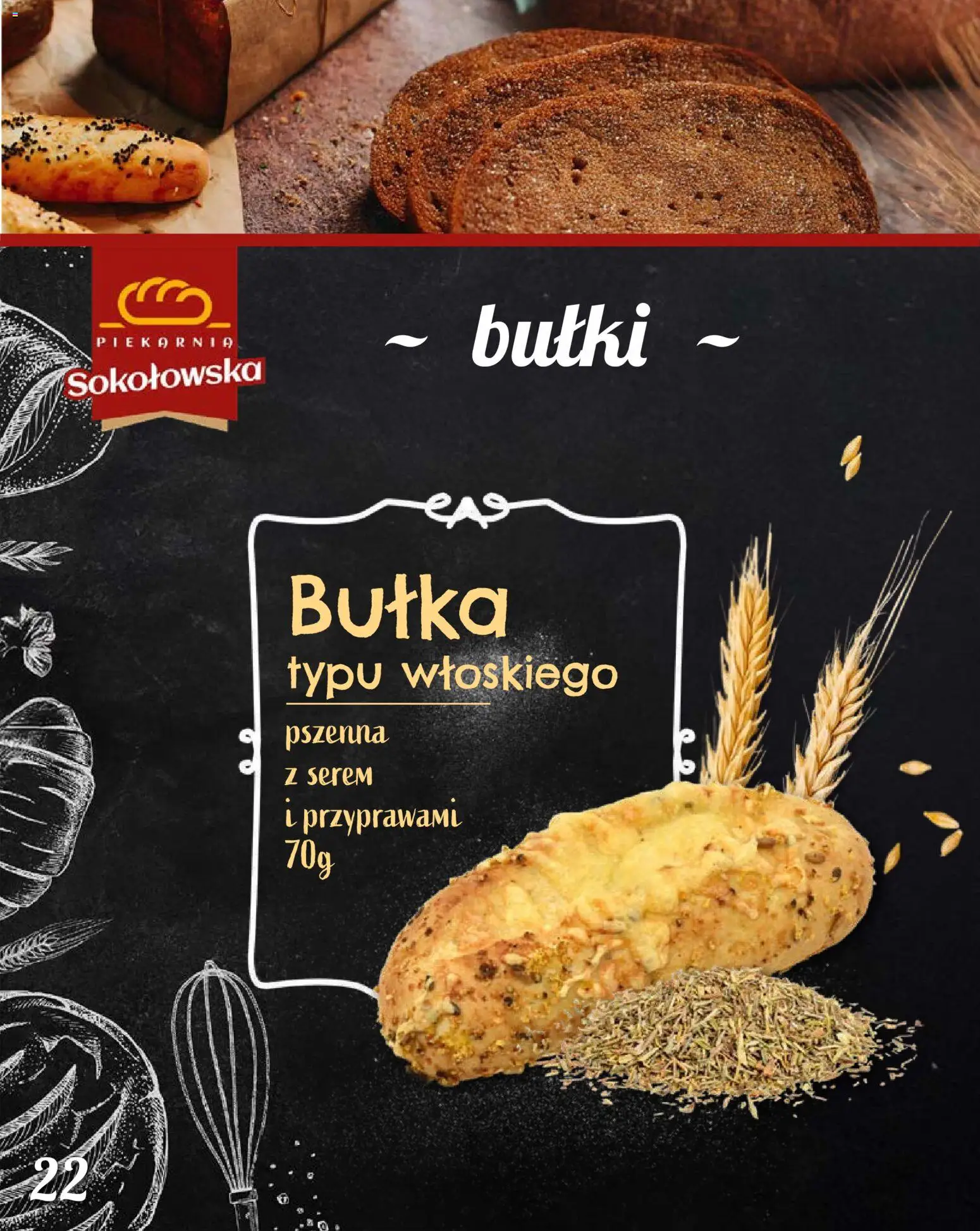 Topaz Gazetka - Piekarnia Sokołowska od 01.02.2026 | Strona: 22 | Produkty: Piekarnia, Bułka