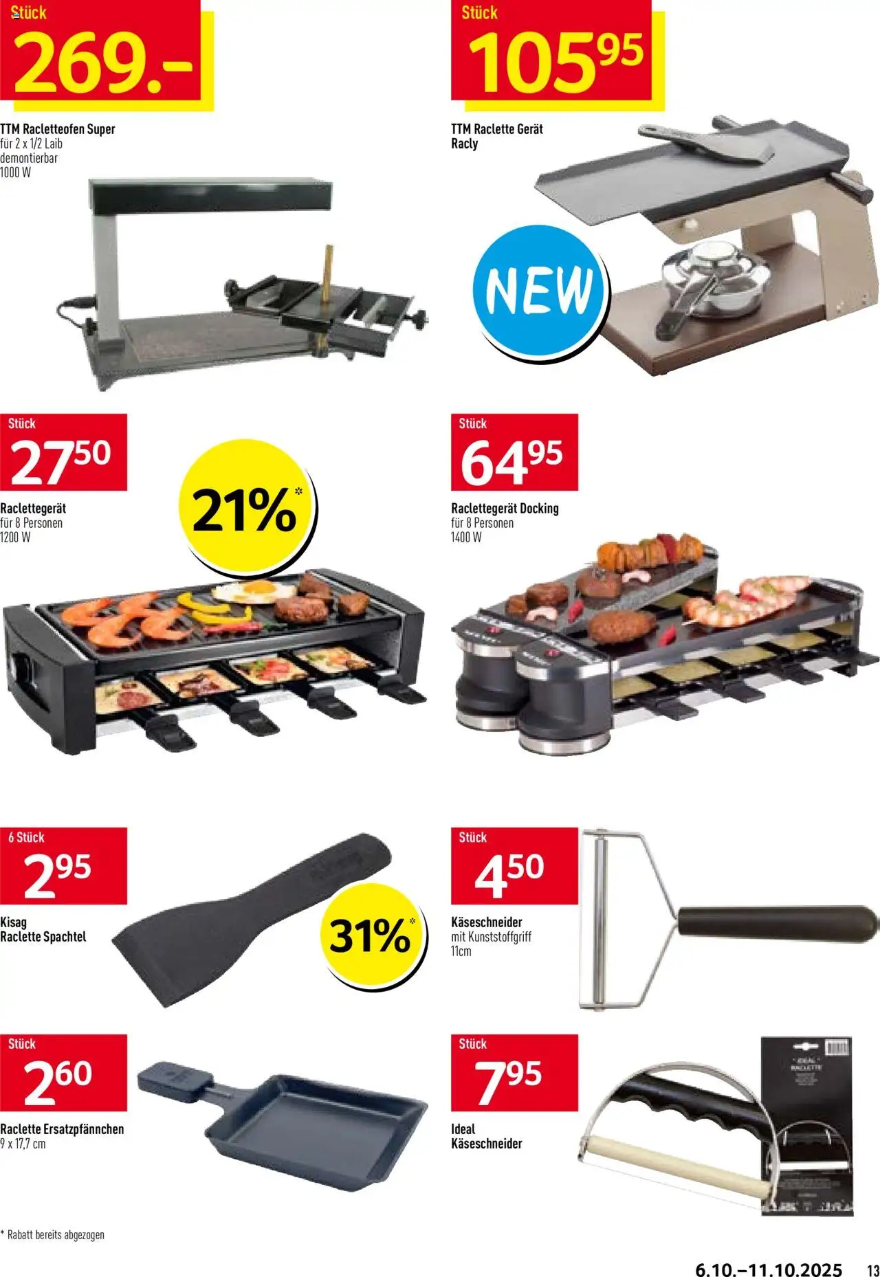 Prodega Aktionen Fondue/Raclette – gültig ab 06.10.2025 | Seite: 13 | Produkte: Raclette