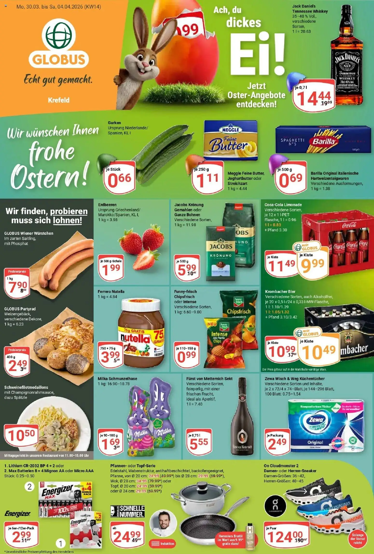 Globus prospekt Krefeld	 – gültig ab 30.03.2026 | Seite: 7 | Produkte: Barilla, Bier, Krombacher, Erdbeeren
