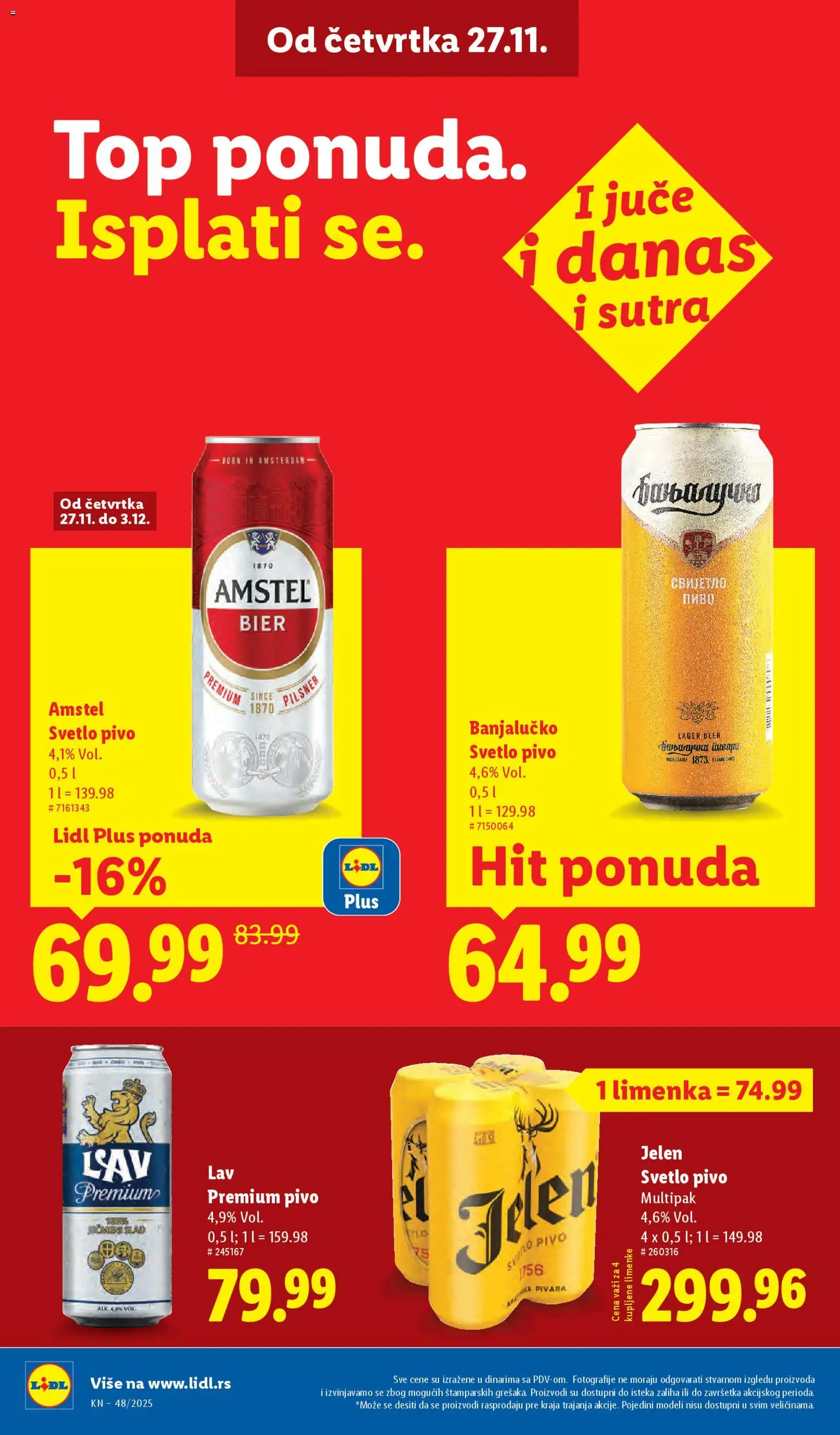 Lidl katalog - važi od 27.11.2025 | Strana: 30 | Proizvode: Amstel, Pivo