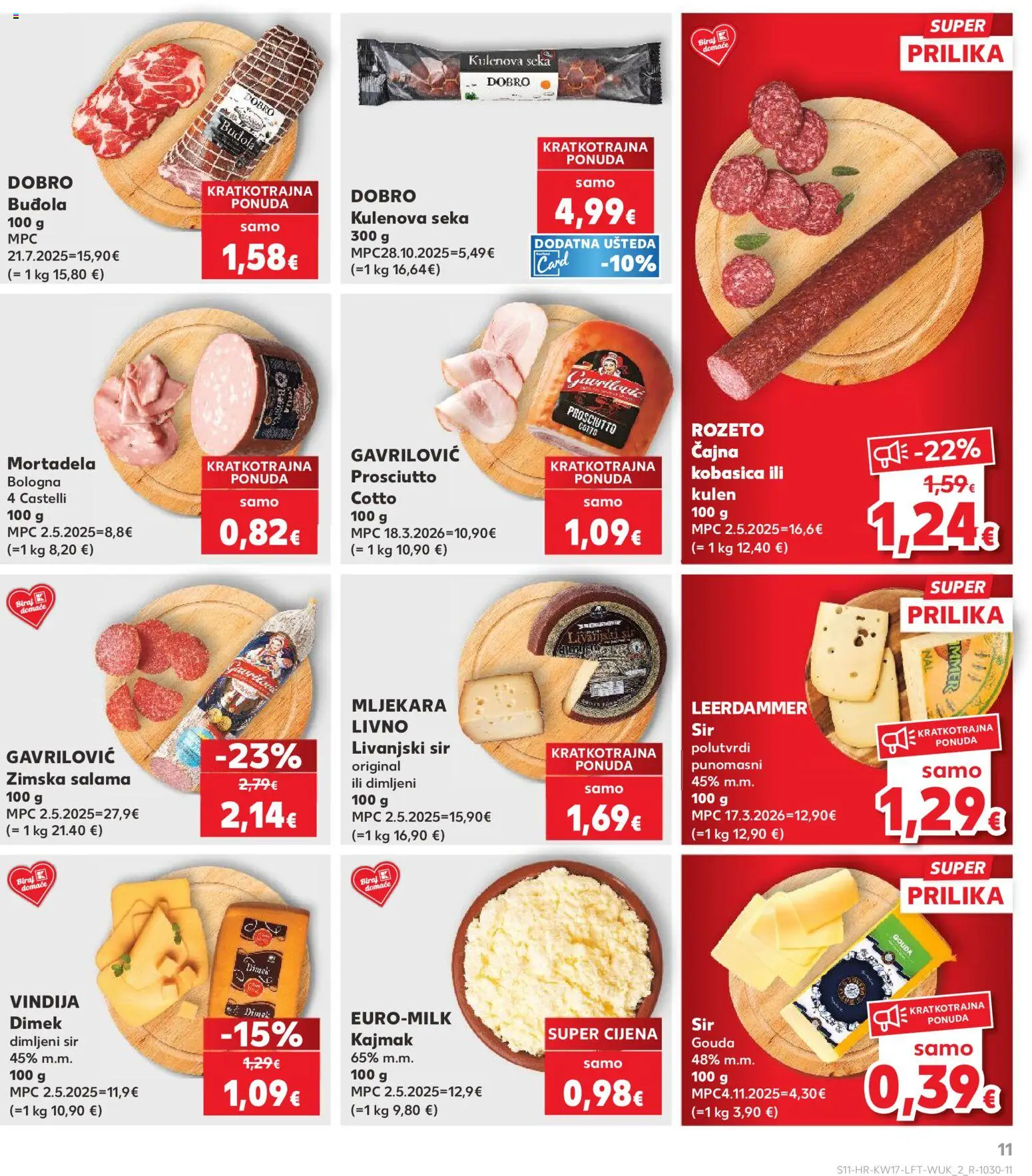 Kaufland katalog | vrijedi od 22.04.2026 | Stranica: 11 | Proizvodi: Vindija, Buđola, Kobasica, Kulen