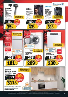 Vista previa E.Leclerc - Black Friday válido desde el 24.11.2025 | Página: 3 | Productos: Muebles, Congelador, Lavadora, Secador de pelo