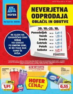 Hofer katalog akcije – veljaven od 16.10.2025