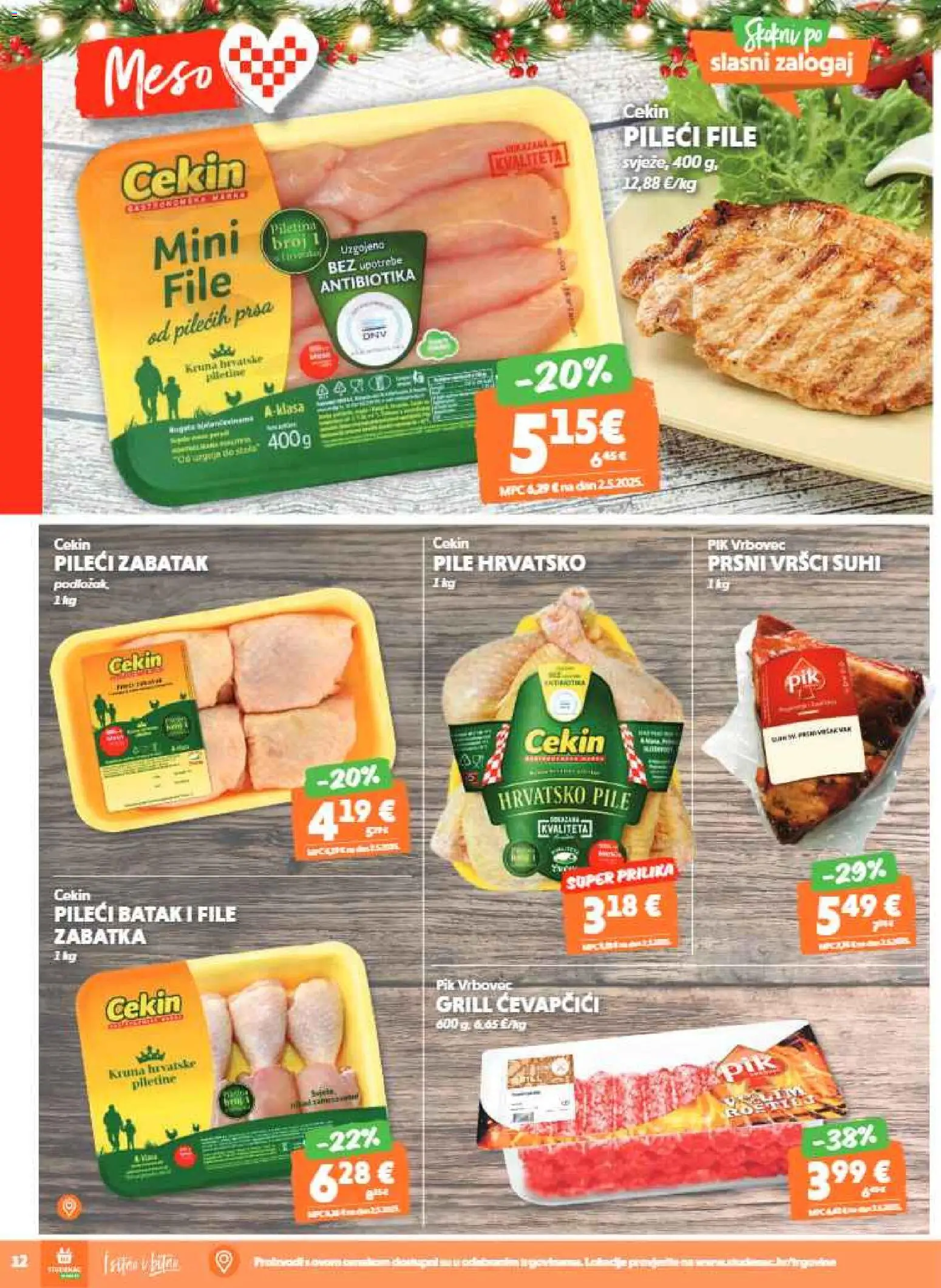 Studenac katalog | vrijedi od 10.12.2025 | Stranica: 12 | Proizvodi: Pileći file, Meso, Piletina, Pik Vrbovec