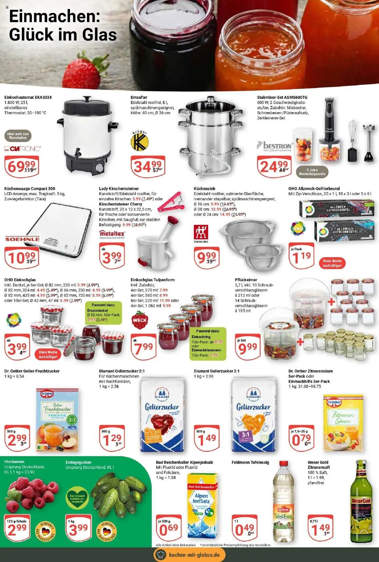 Globus prospekt Saarlouis	 - gültig ab dem 15.06.2025 | Seite: 14 | Produkte: Himbeeren, Gelierzucker, Entsafter, Kirschen