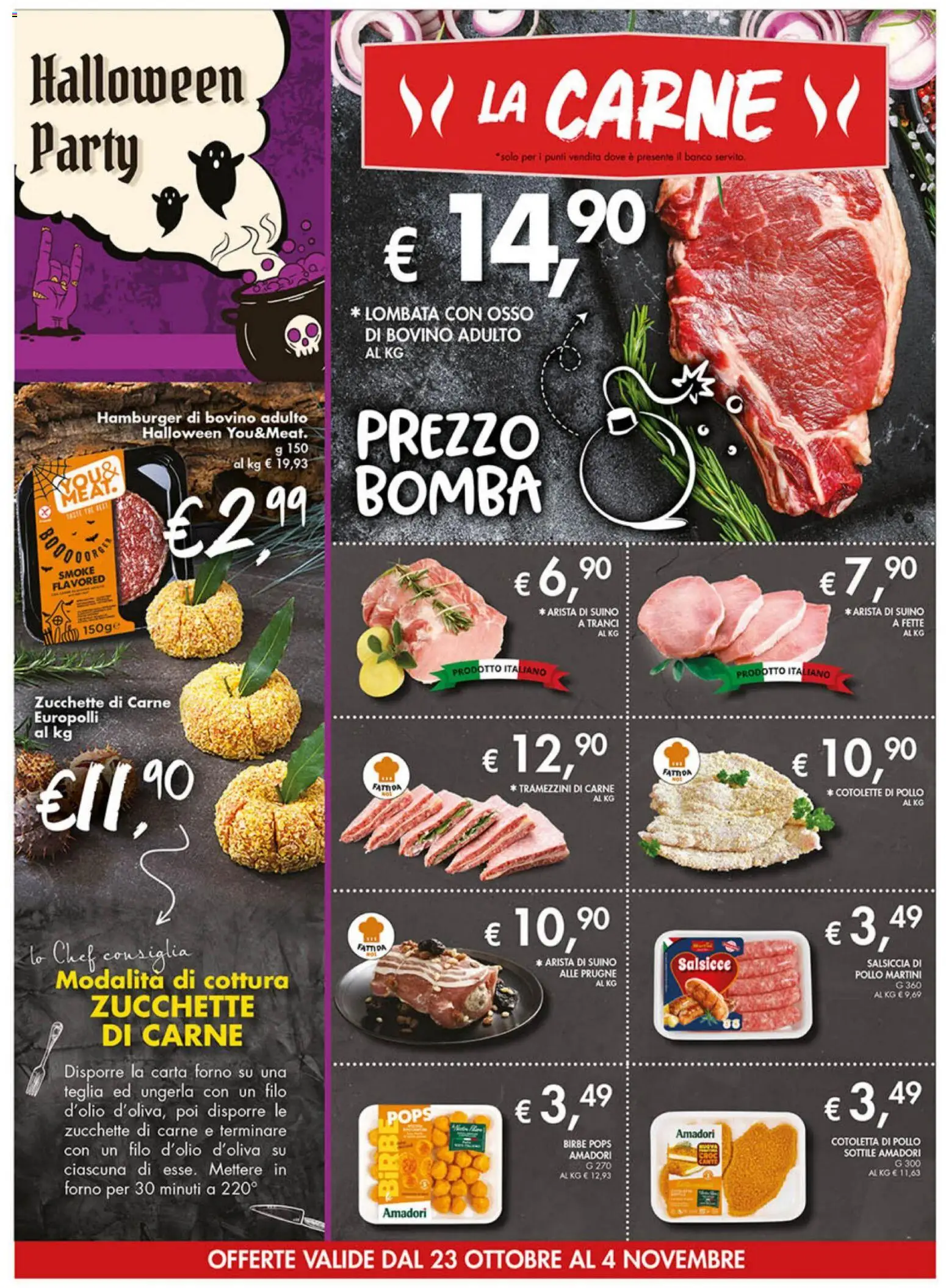 Volantino Coal del 23.10.2025 | Pagina: 4 | Prodotti: Teglia, Pollo, Suino, Hamburger