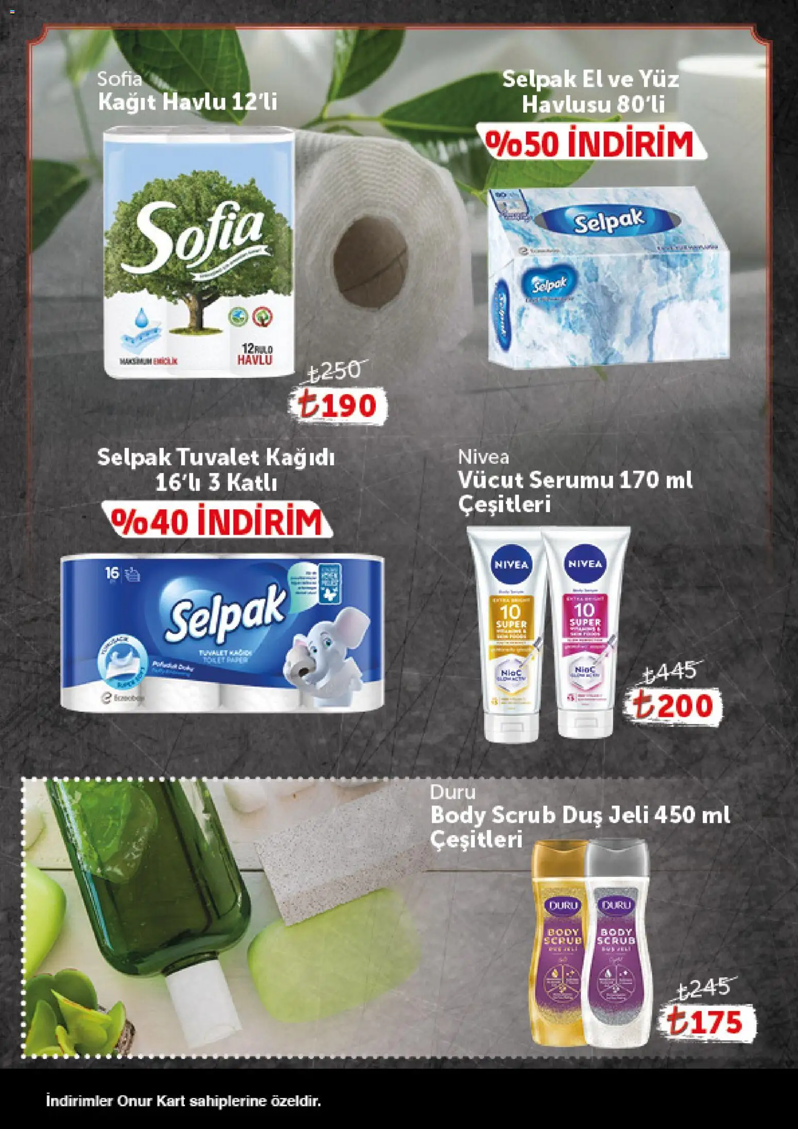 Onur Market Katalog - Gurme - 10.02.2026 tarihinden itibaren geçerlidir | Sayfa: 14 | Ürünler: Duş, Duş jeli, Kağıt havlu, Yüz havlusu