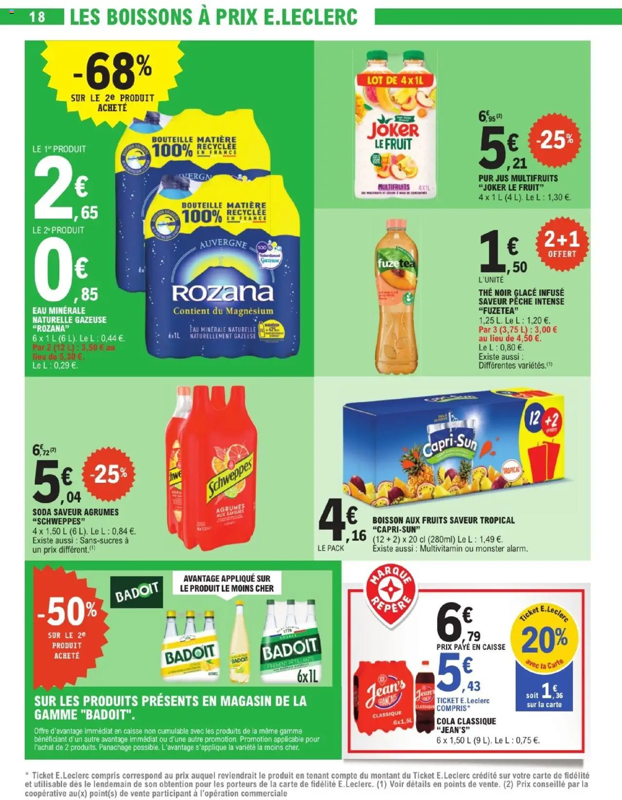  | Page: 18 | Produits: Eau minérale, Pêche, Jus, Thé