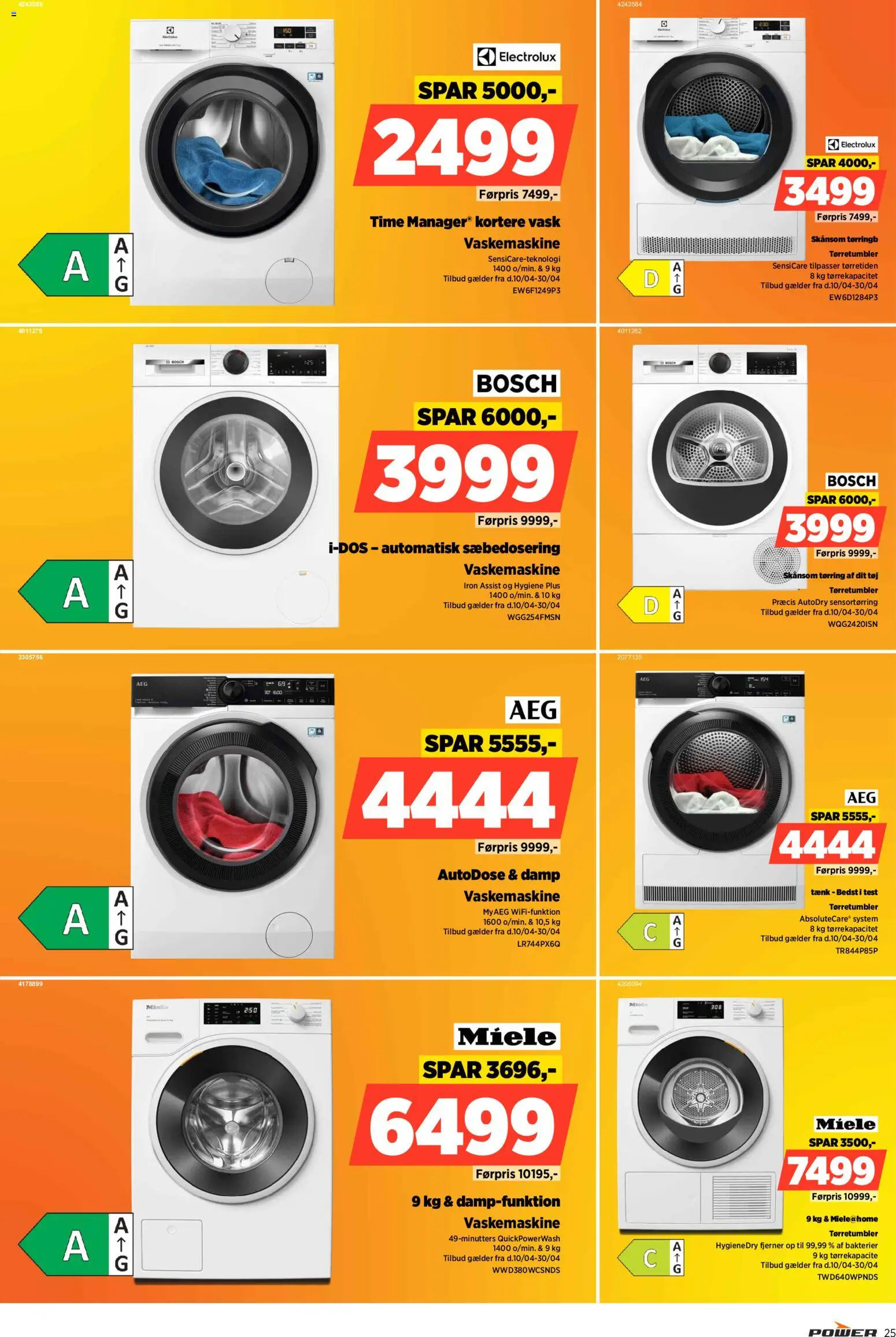 Power tilbudsavis – gyldig fra 24.04.2026 | Side: 25 | Produkter: Æg, Vaskemaskine, Tørretumbler, Tøj