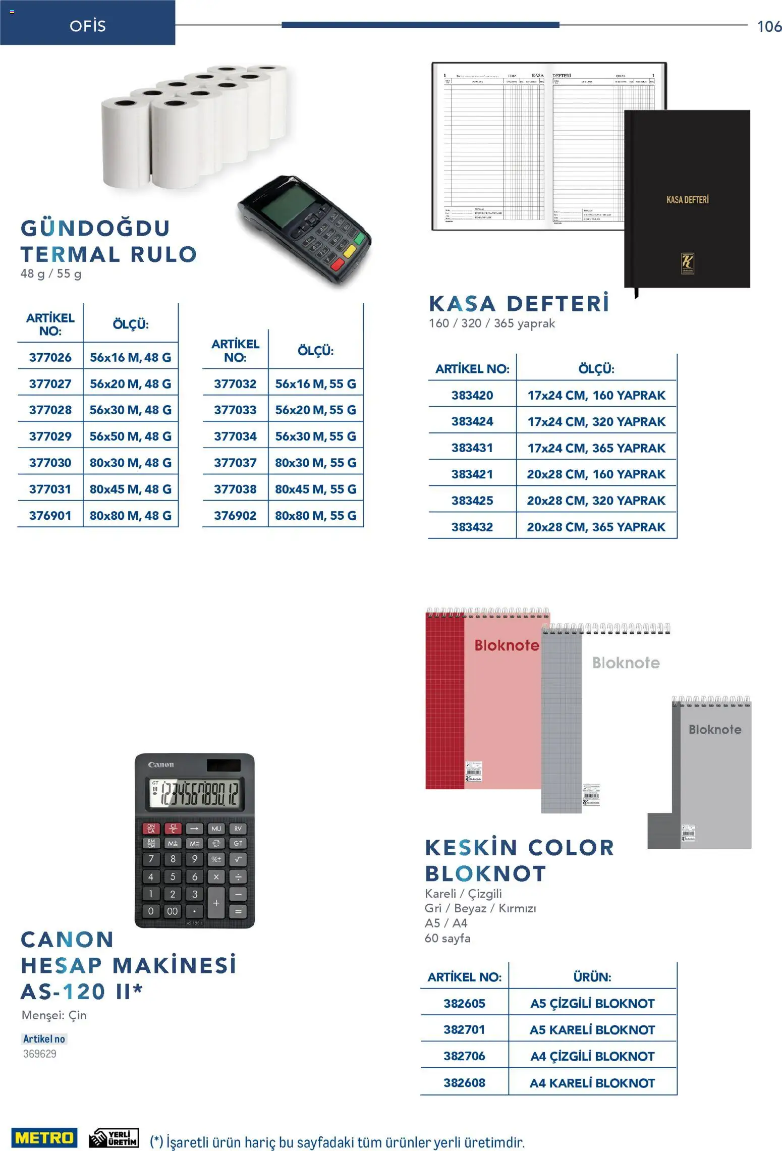 Metro - Profesyonel Çözümler - 26.12.2025 tarihinden itibaren geçerlidir | Sayfa: 106 | Ürünler: Cin, Kasa, Hesap makinesi