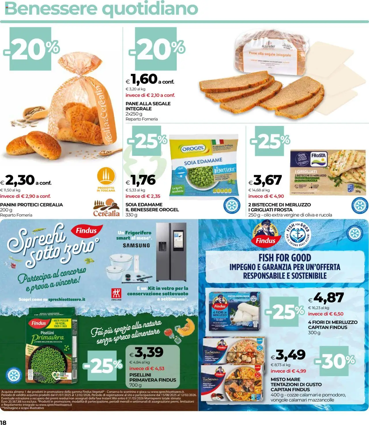Volantino COOP del 14.08.2025 | Pagina: 18 | Prodotti: Rucola, Cozze, Vongole, Olio