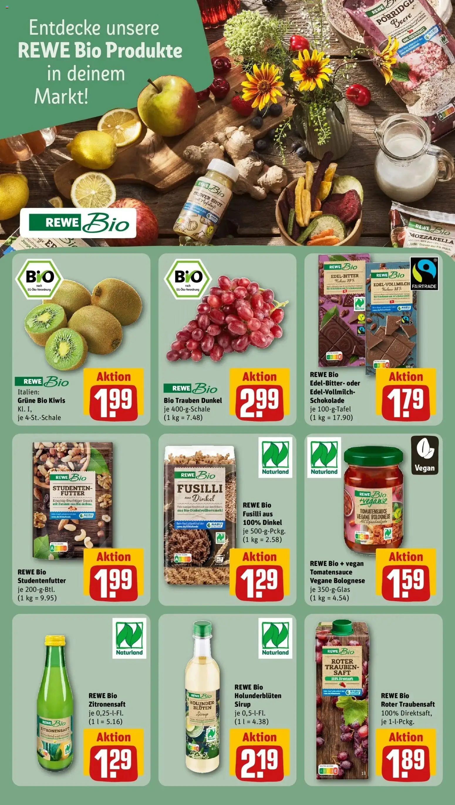 Rewe prospekt Hannover	 – gültig ab 16.02.2026 | Seite: 20 | Produkte: Schokolade, Sirup, Saft, Kiwi