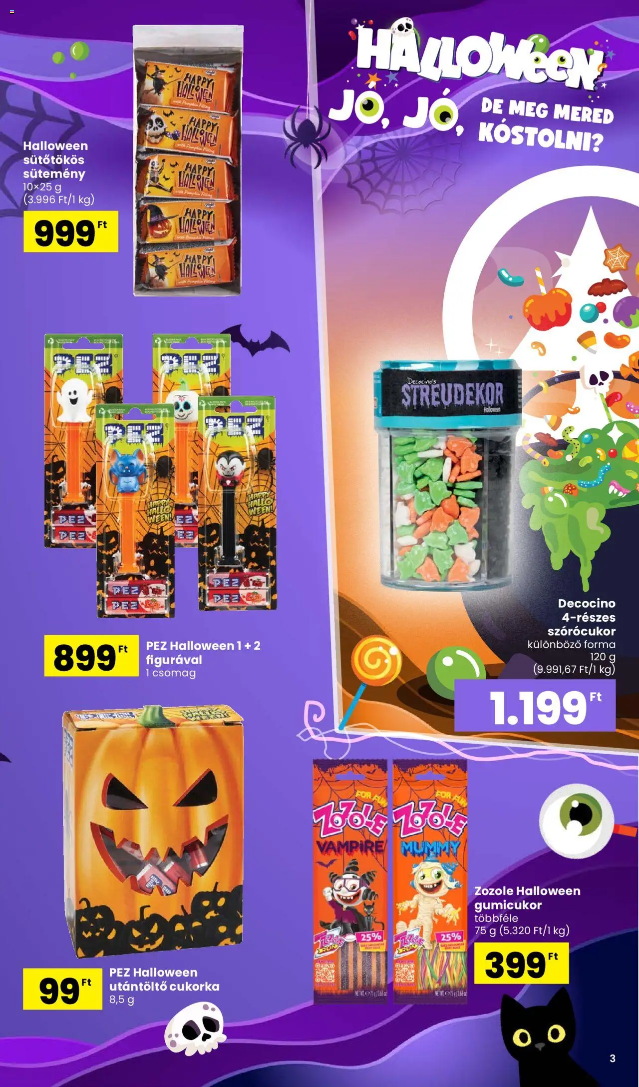 Spar akciós ujság - amely érvényes a következő dátumtól: 02.10.2025 | Oldal: 3 | Termékek: Gumicukor, Cukorka, Sütemény