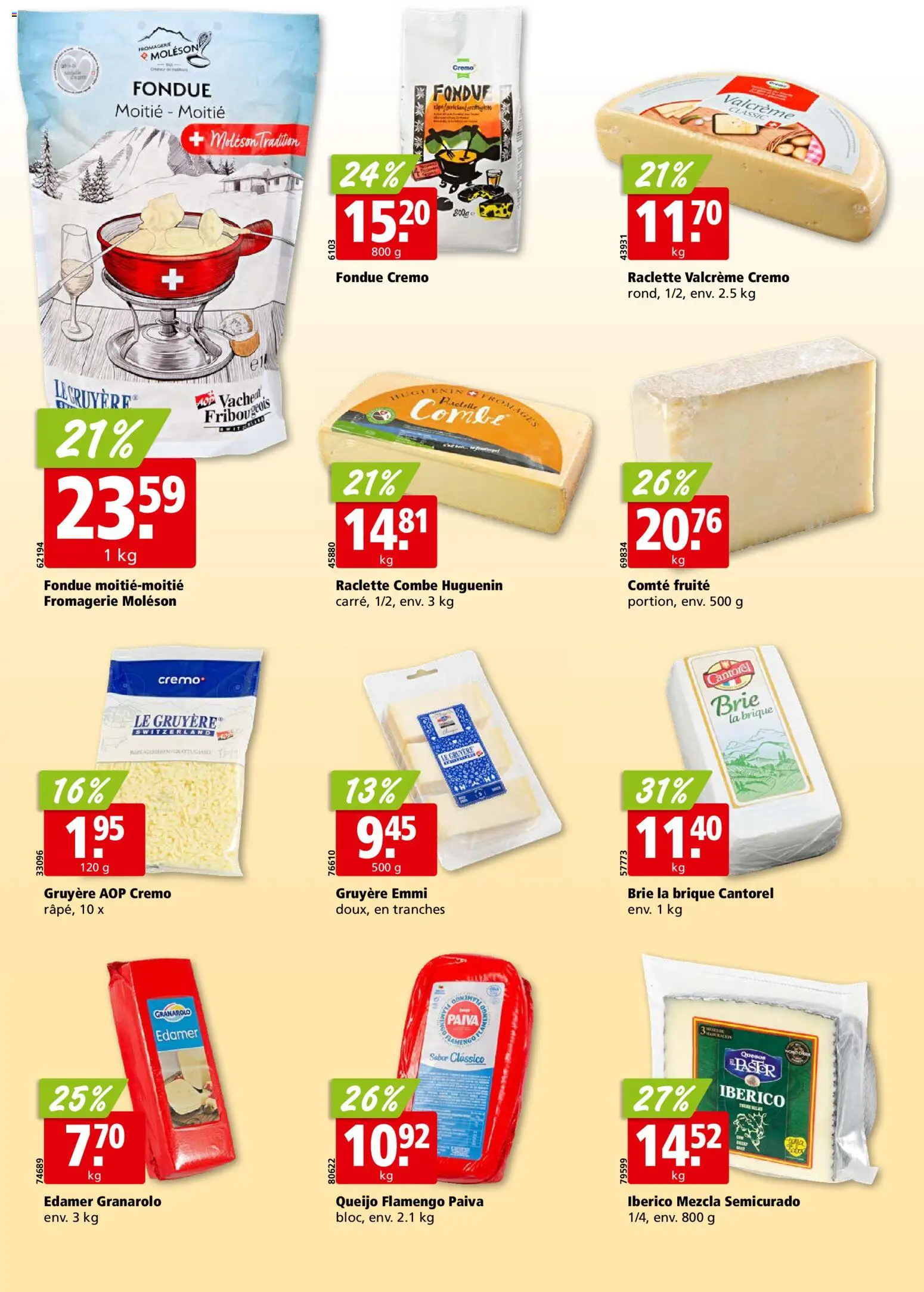 Aligro Aktionen Chavannes, Matran, Genève, Sion – gültig ab 05.01.2026 | Seite: 16 | Produkte: Edamer, Raclette, Fondue