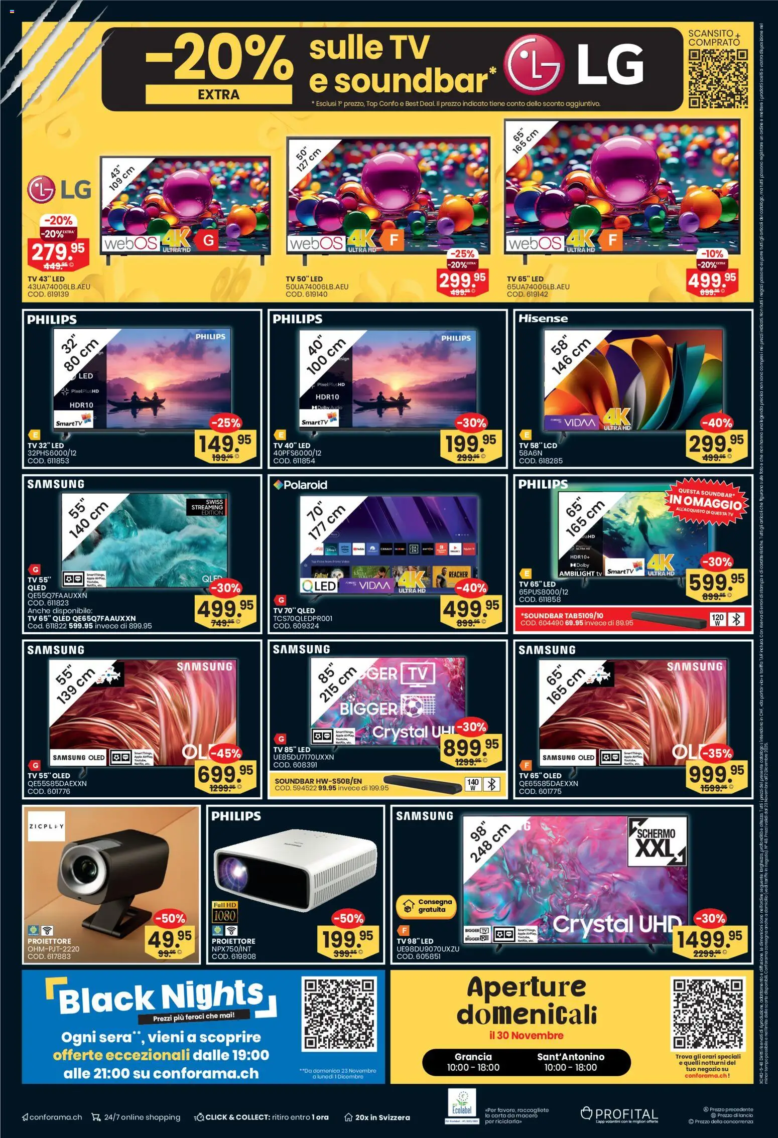 Conforama Aktionen IT – gültig ab 23.11.2025 | Seite: 12 | Produkte: Soundbar, TV, Philips, Hisense