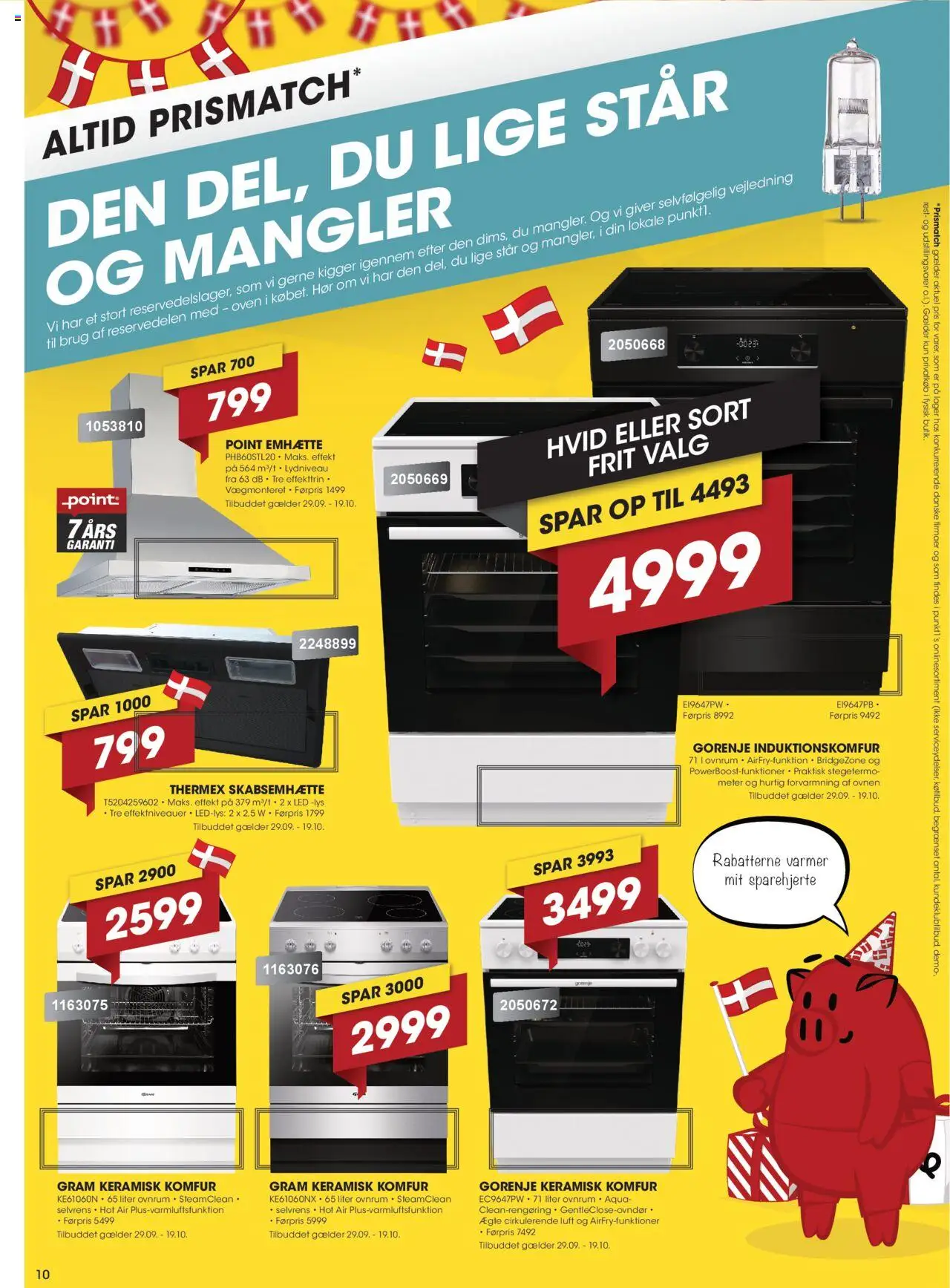 Punkt1 tilbudsavis – gyldig fra 29.09.2025 | Side: 10 | Produkter: Komfur, Søm