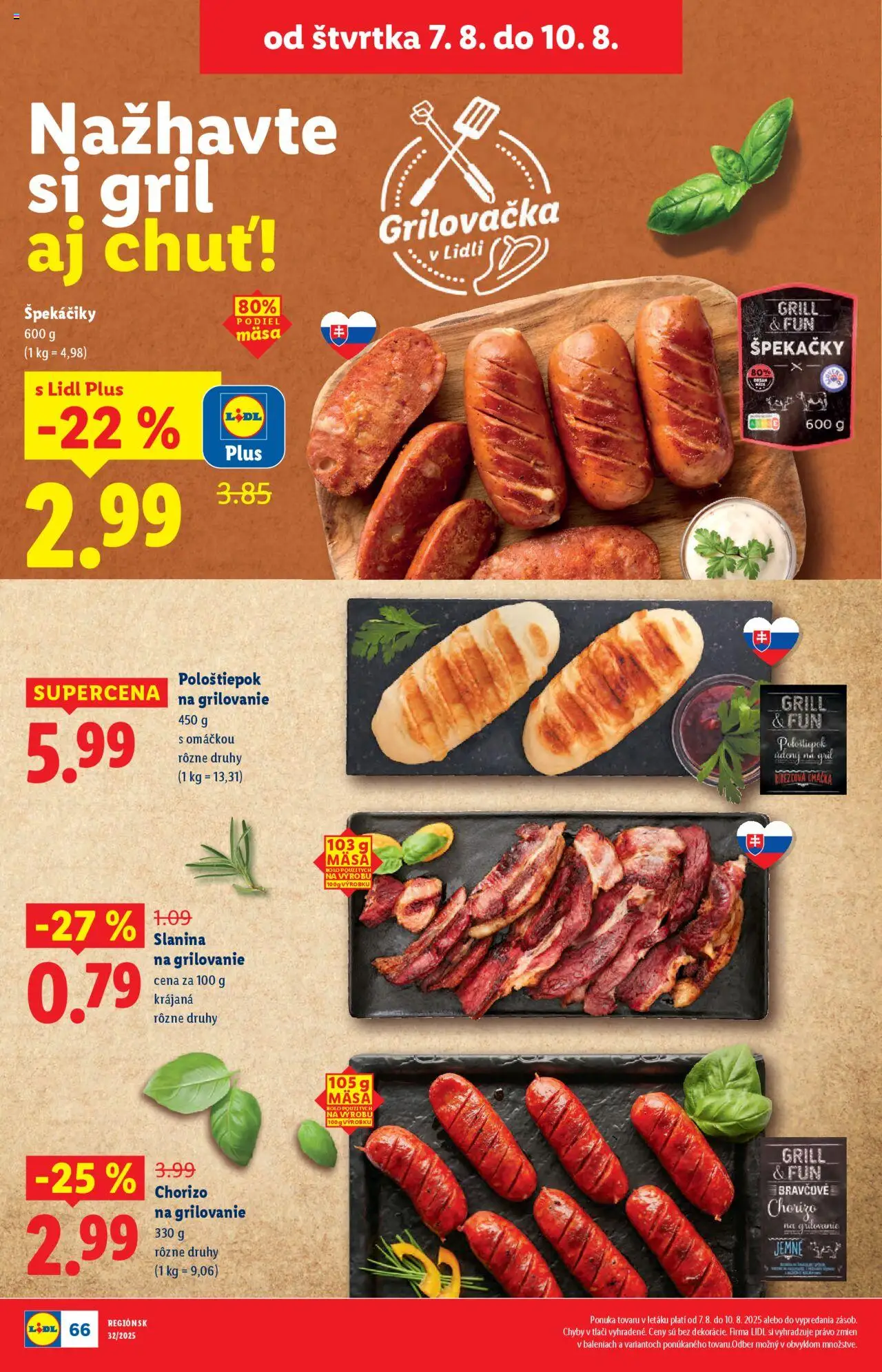 Lidl leták │ platný od 04.08.2025 | Strana: 72 | Produkty: Gril, Slanina