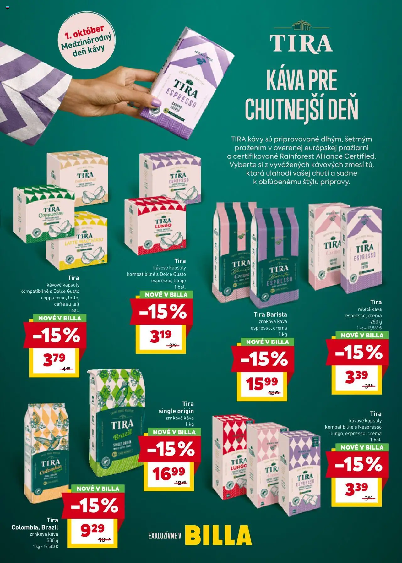 Nové Billa akcie – leták je platný od 01.10.2025 | Strana: 9 | Produkty: Dolce Gusto, Barista, Zrnková káva