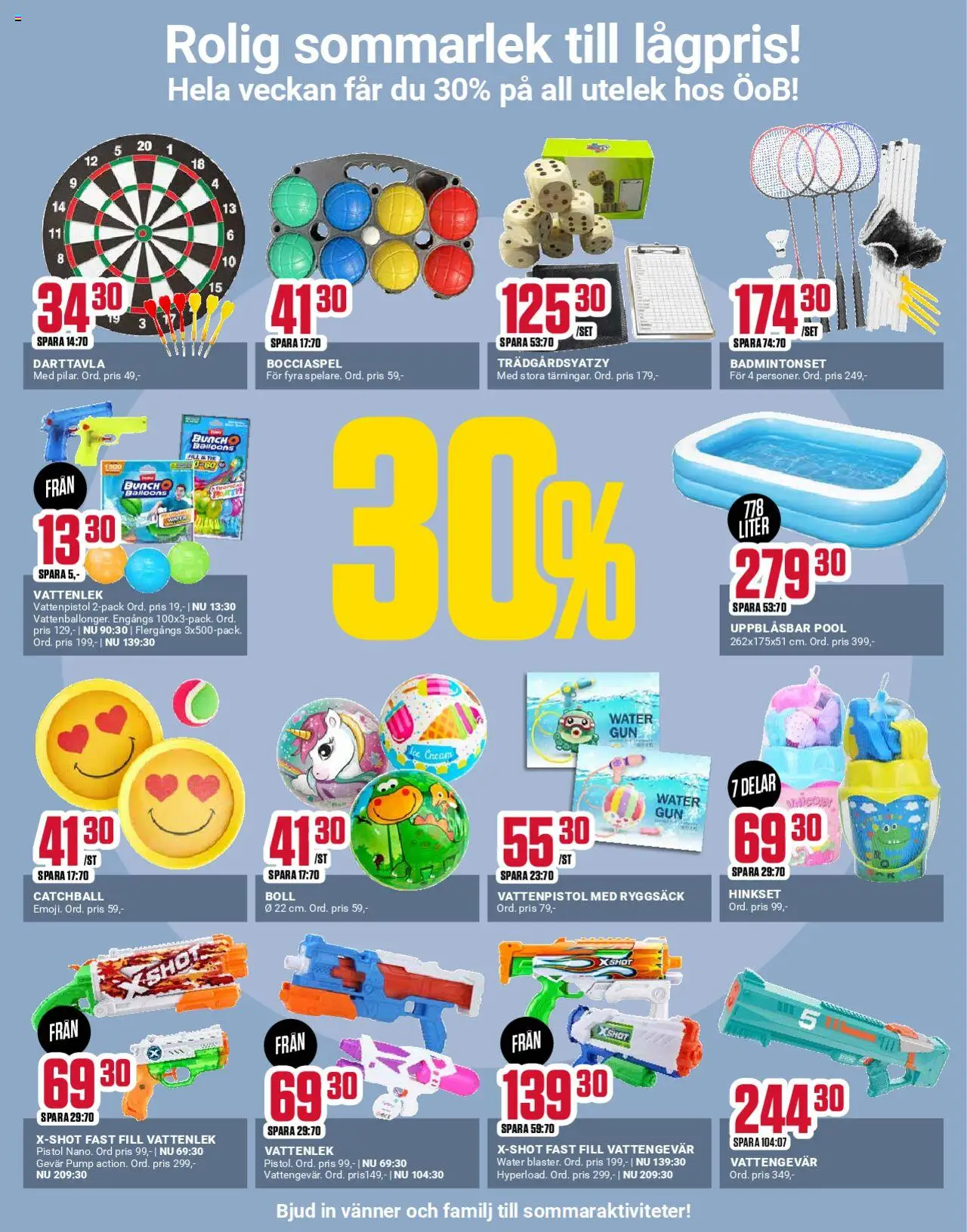 ÖoB reklamblad aktuell från 26.05.2025 | Sida: 8 | Produkter: Pool, Pump, Darttavla, Ryggsäck