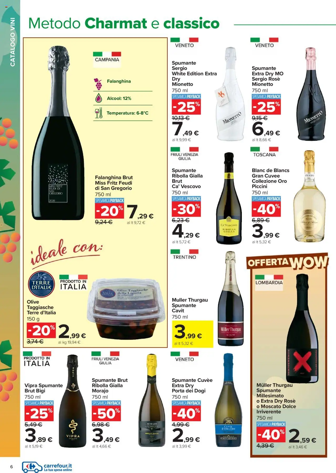 Volantino Carrefour del 06.10.2025 | Pagina: 6 | Prodotti: Olive, Spumante