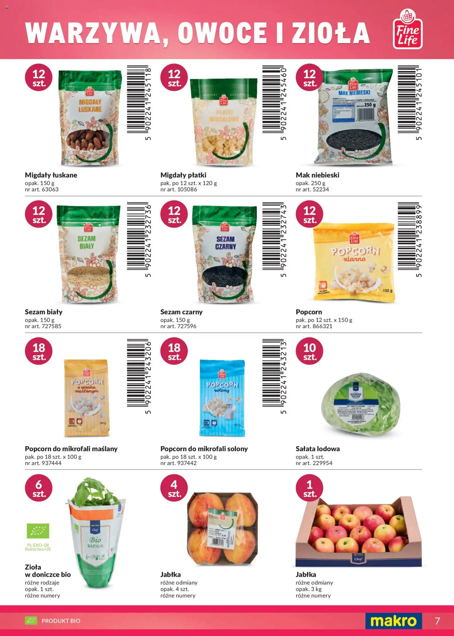 Makro Gazetka - Katalog marki własne dla Twojego sklepu od 28.04.2025 | Strona: 7 | Produkty: Mak niebieski, Bazylia, Popcorn, Owoce