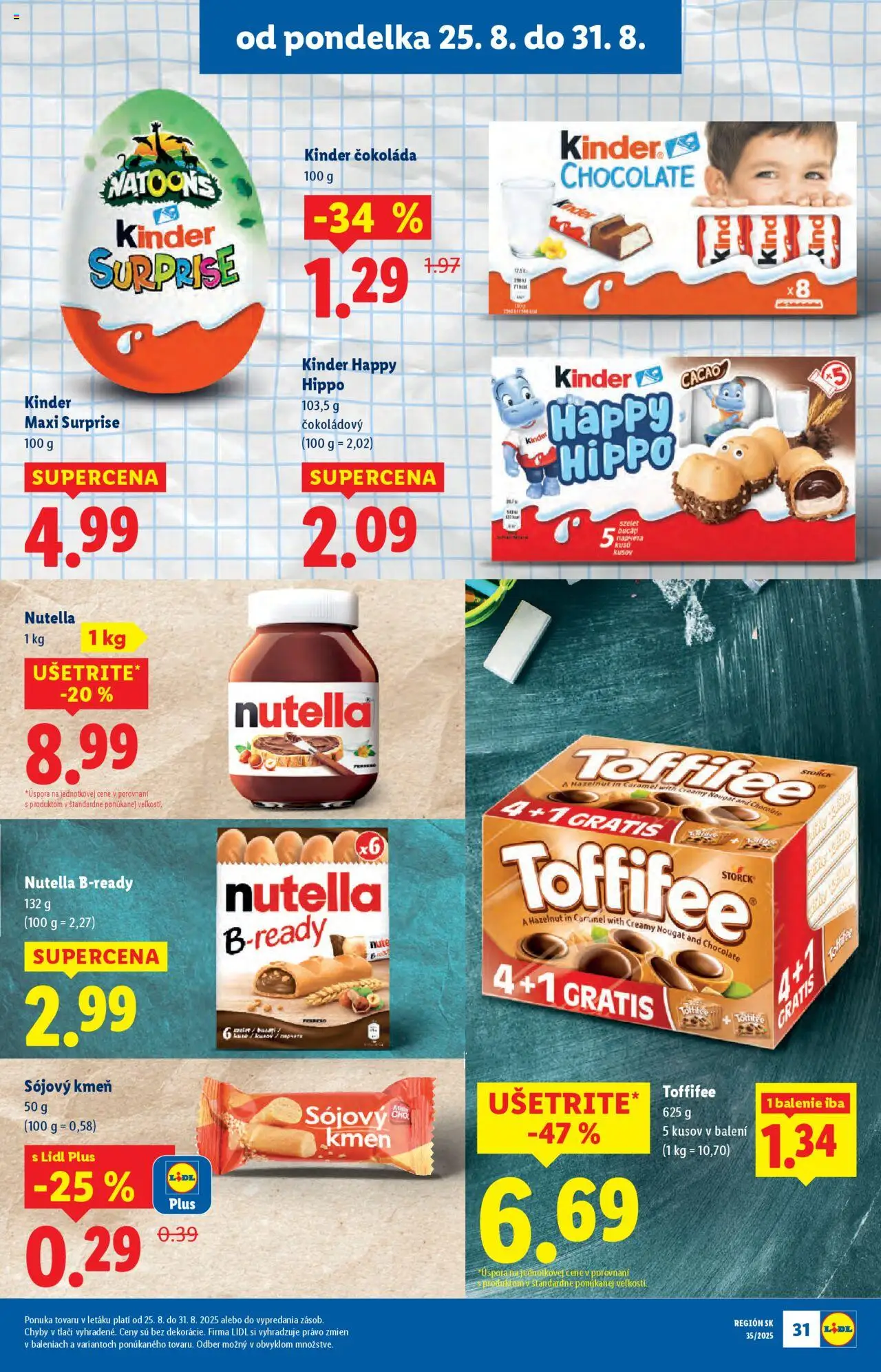 Lidl leták │ platný od 25.08.2025 | Strana: 41 | Produkty: Kinder, Čokoláda, Toffifee, Nutella