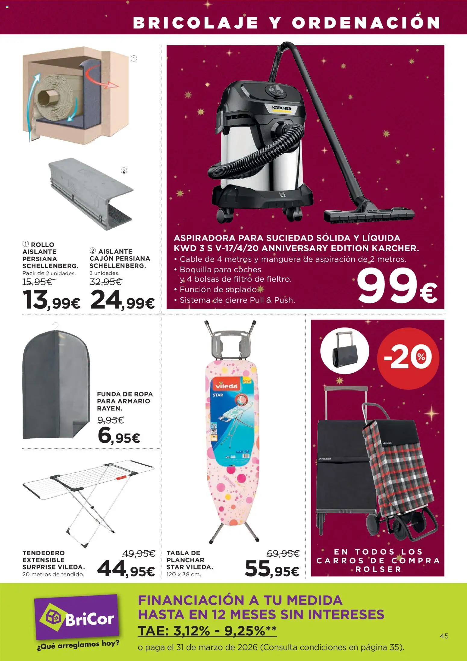 Hipercor catálogo │ válido desde el 20.11.2025 | Página: 58 | Productos: Manguera, Tendedero, Funda, Armario