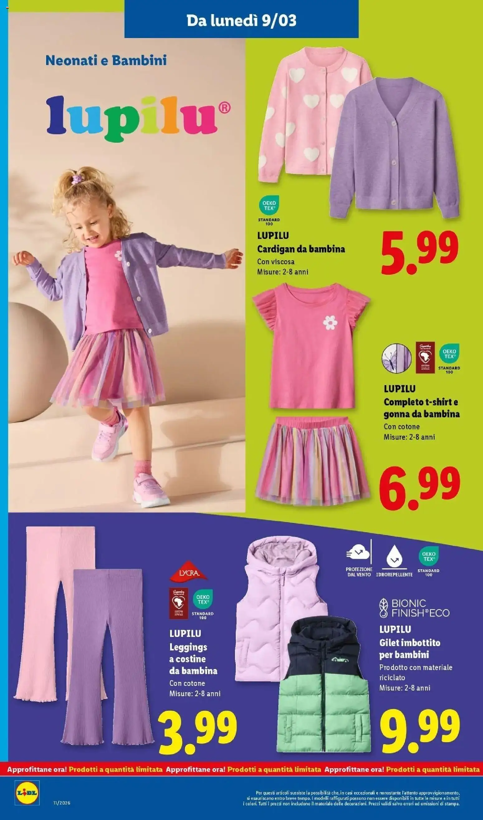 Volantino Lidl del 09.03.2026 | Pagina: 34 | Prodotti: Leggings, Gonna, Gilet, Cardigan