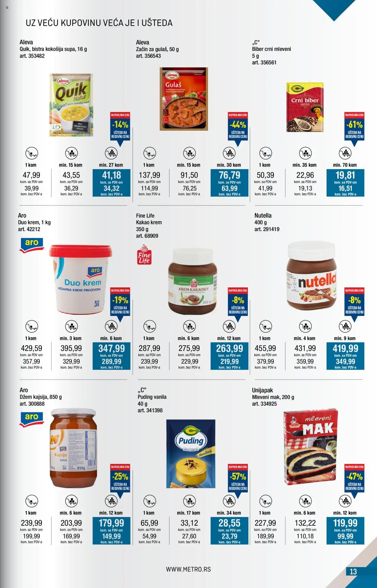 Metro katalog - važi od 01.07.2025 | Strana: 13 | Proizvode: Puding, Kajsija, Crni biber, Nutella