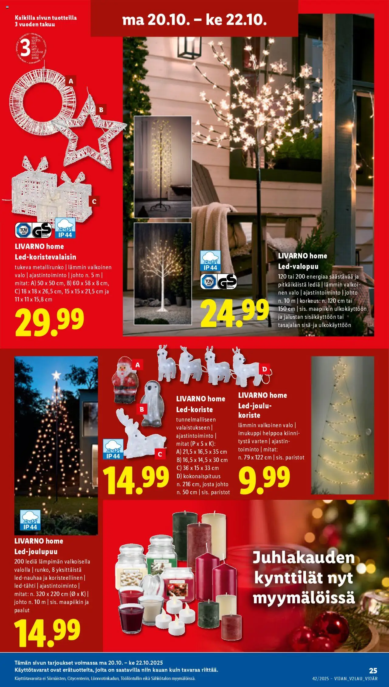Lidl tarjoukset - Rovaniemi – voimassa 16.10.2025 alkaen | Sivu: 33 | Tuotteet: Paristot, Kynttilät