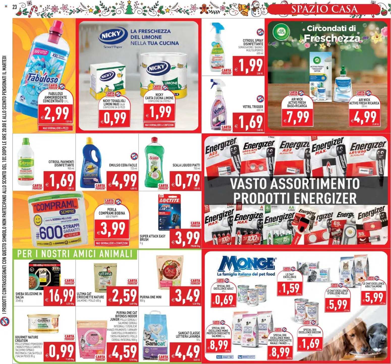 Volantino PIM Supermercati del 27.11.2025 | Pagina: 23 | Prodotti: Ammorbidente, Salmone, Tacchino, Carote