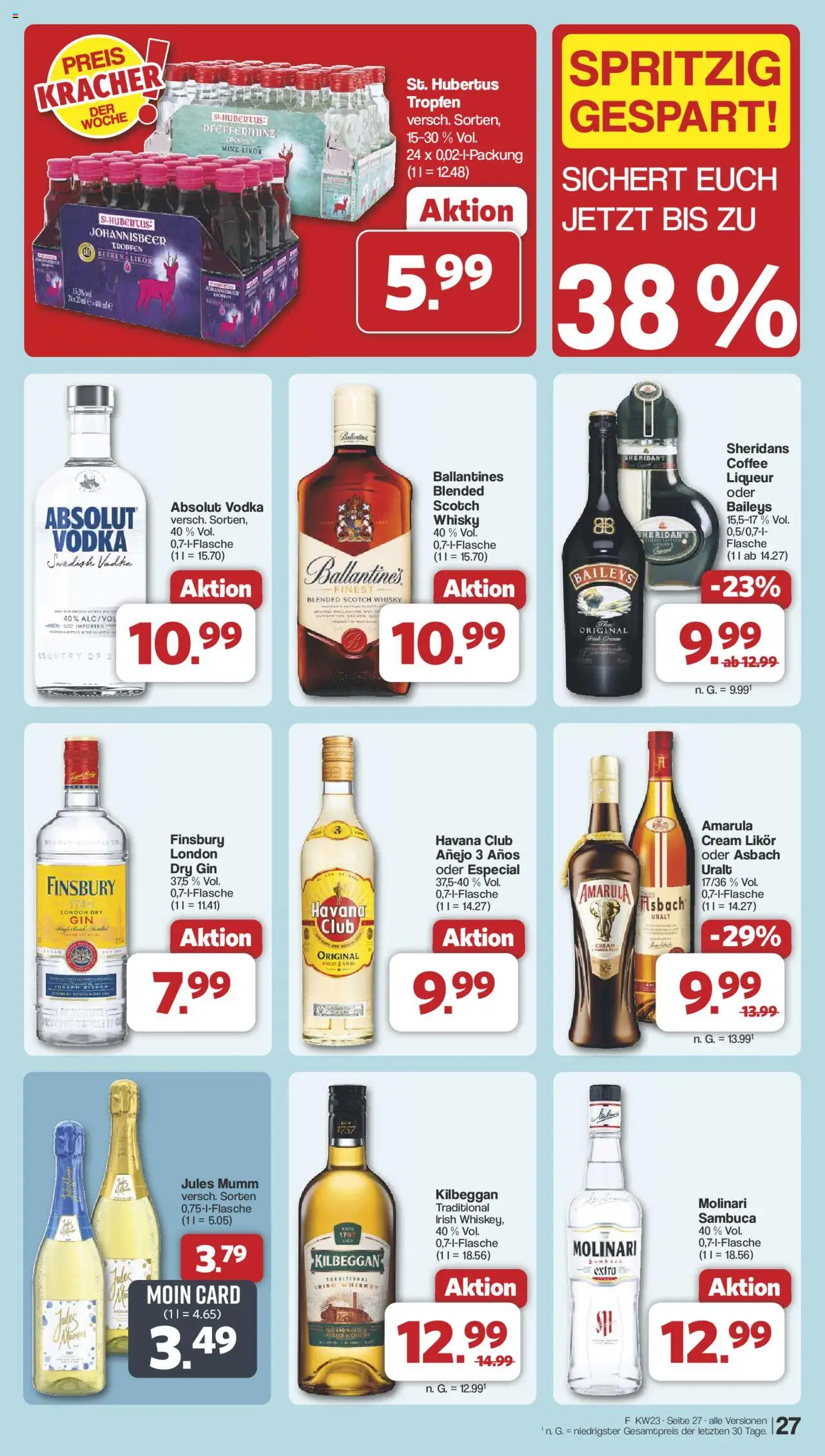 Famila Nordwest Prospekt 	 - gültig ab dem 02.06.2025 | Seite: 34 | Produkte: Baileys, Whiskey, Hubertus tropfen, Asbach