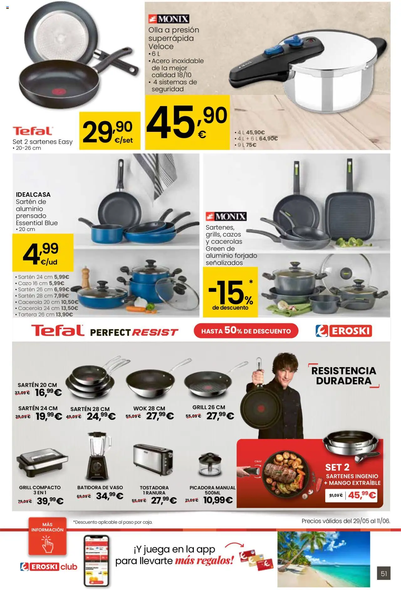 Eroski folleto │ válido desde el 29.05.2025 | Página: 51 | Productos: Pan, Juega, Batidora, Tostadora