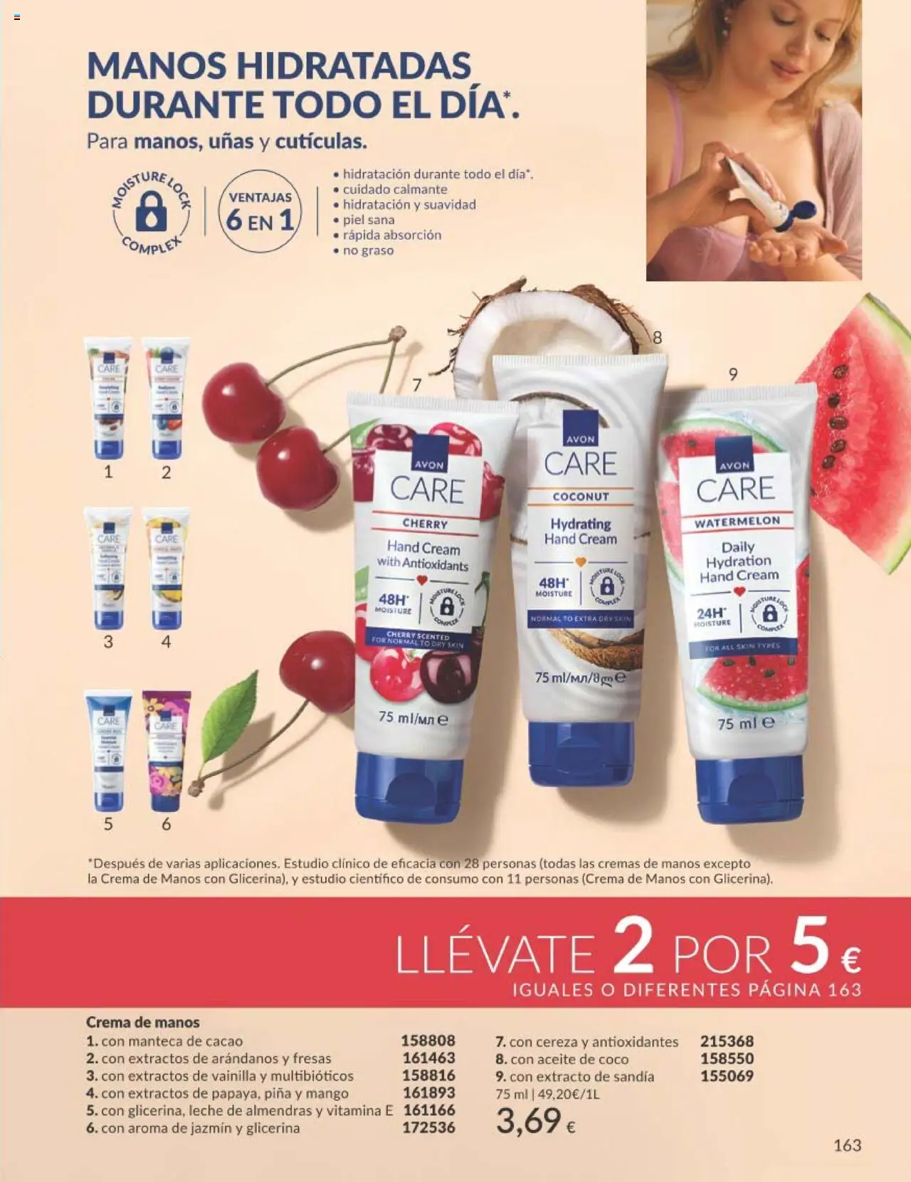Catálogo AVON campaña 7 │ válido desde el 01.07.2025 | Página: 163 | Productos: Piña, Crema, Sandía, Φρυγανιές σικάλεως