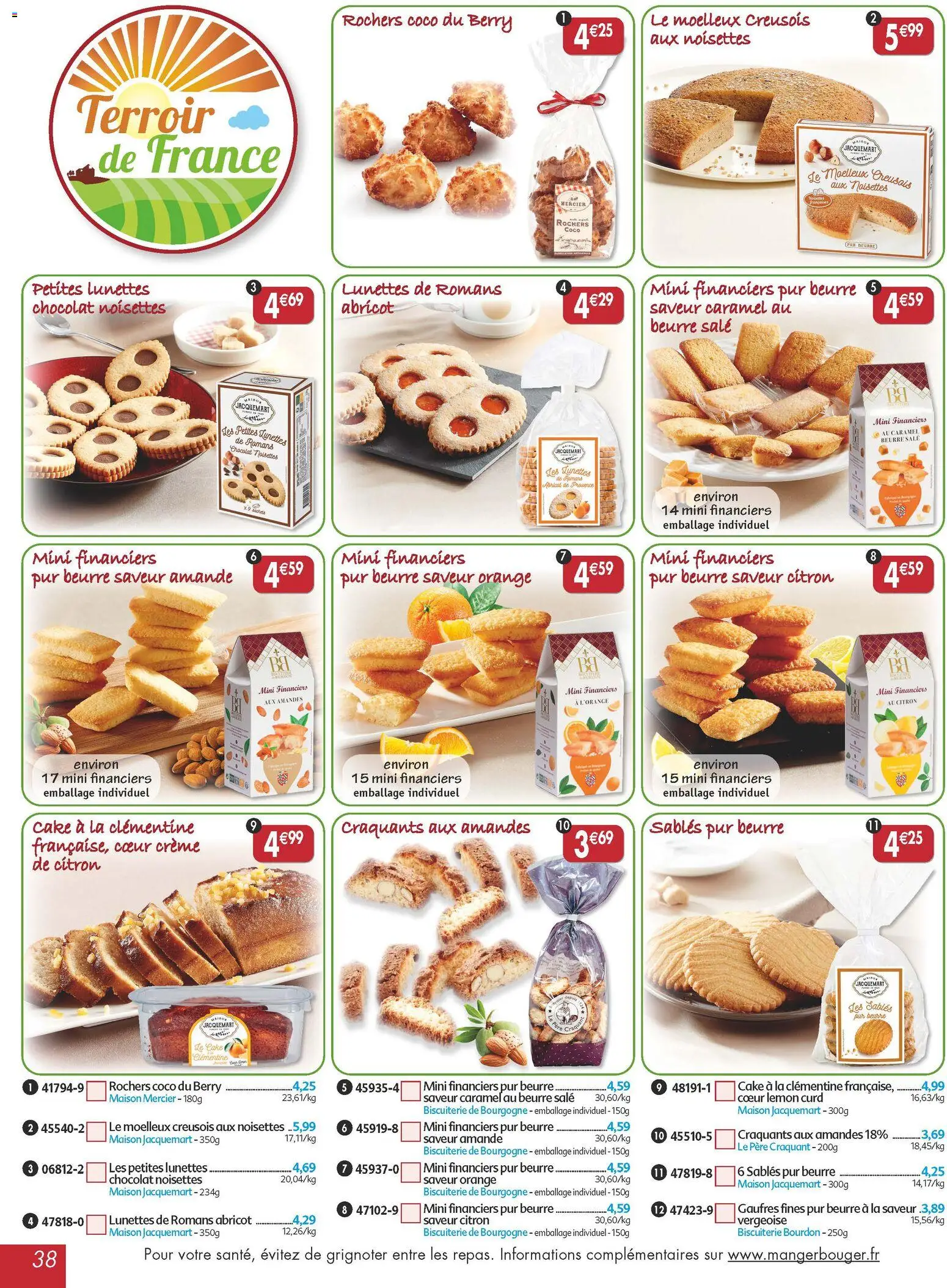 {H1} | Page: 38 | Produits: Noisettes, Beurre, Amandes, Lunettes