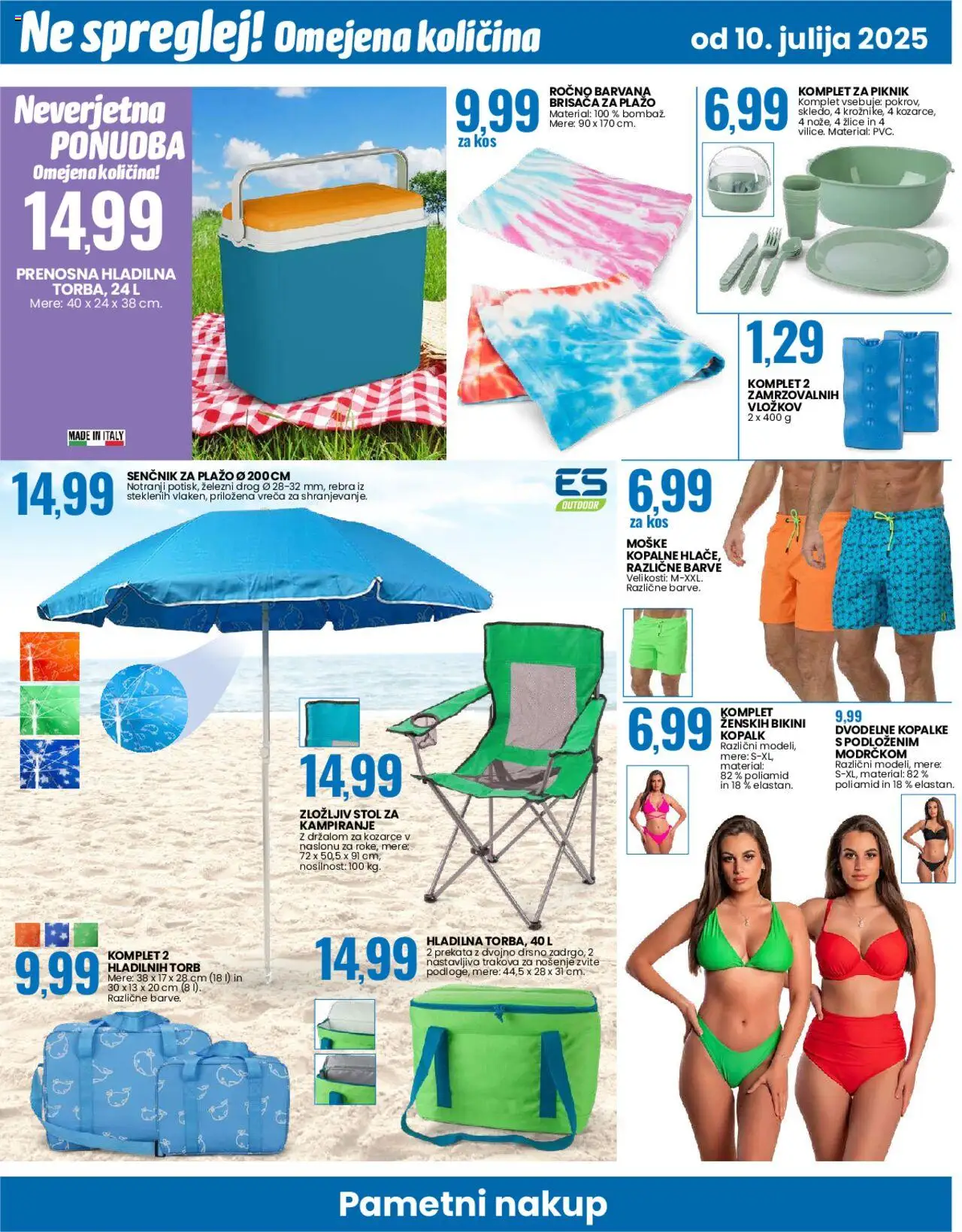 Eurospin - Kranj │ velja od 10.07.2025 | Stran: 14 | Izdelki: Senčnik, Brisača, Brisača za plažo, Stol