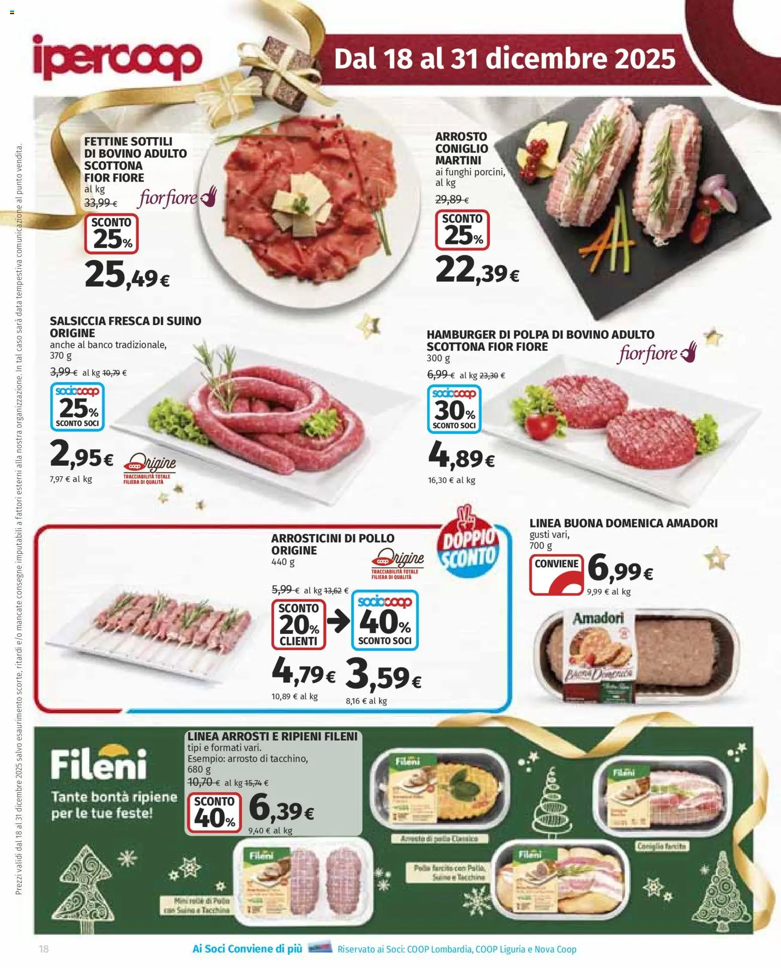 Volantino Ipercoop del 18.12.2025 | Pagina: 18 | Prodotti: Arrosto, Suino, Salsiccia, Funghi
