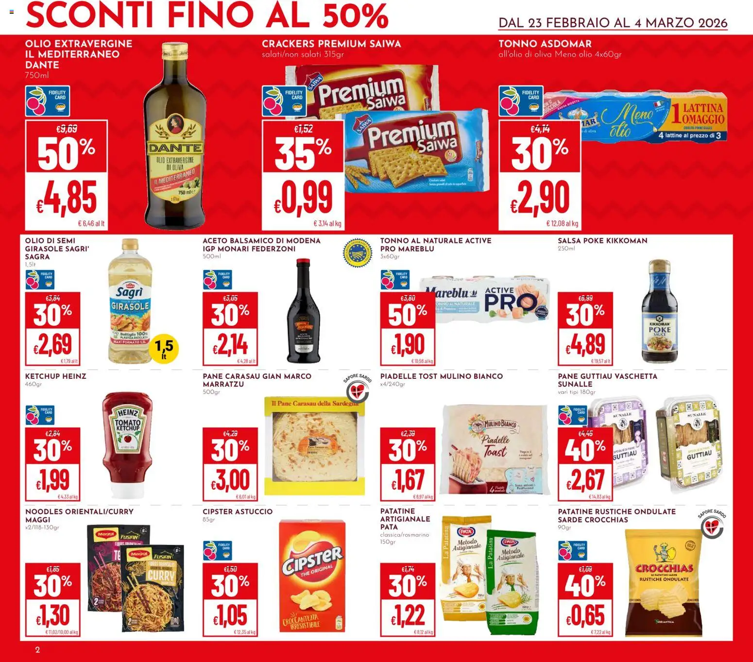 Volantino Pan del 23.02.2026 | Pagina: 2 | Prodotti: Patatine, Crackers, Tonno, Aceto