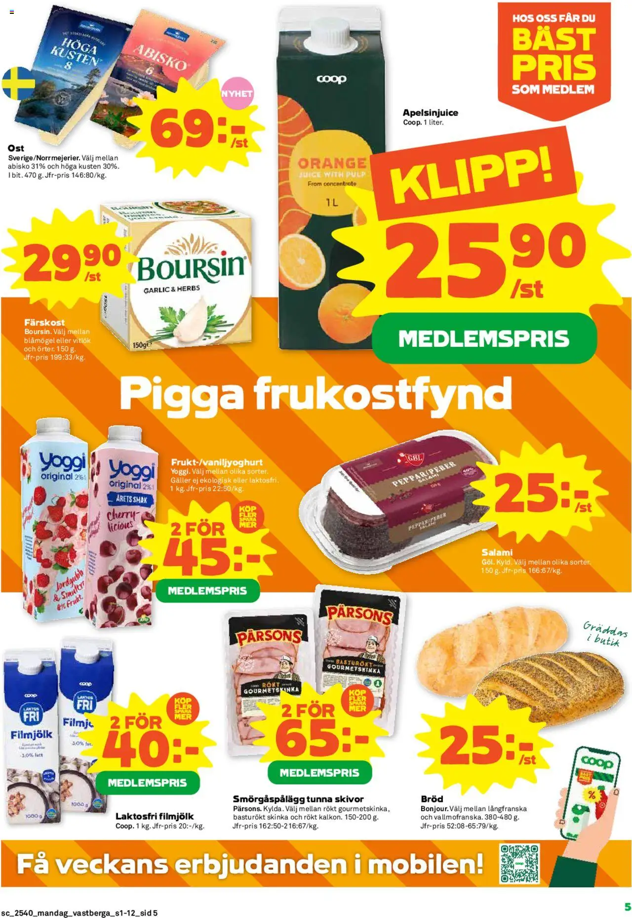 Coop Forum reklamblad aktuell från 29.09.2025 | Sida: 5 | Produkter: Smörgåspålägg, Bröd, Skinka, Vitlök
