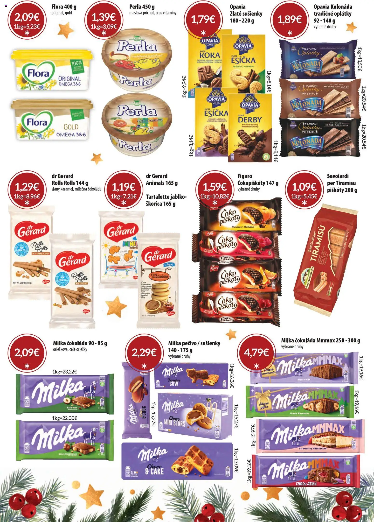 Nové CBA Komfos akcie – leták je platný od 15.12.2025 | Strana: 12 | Produkty: Čokoláda, Milka, Flora