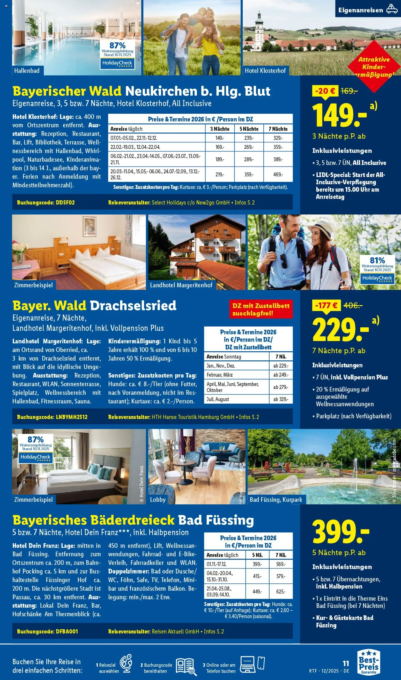 Lidl Reisen Dezember/Januar Reise-Highlights – gültig ab 12.12.2025 | Seite: 11 | Produkte: Bad, Telefon, Uhr