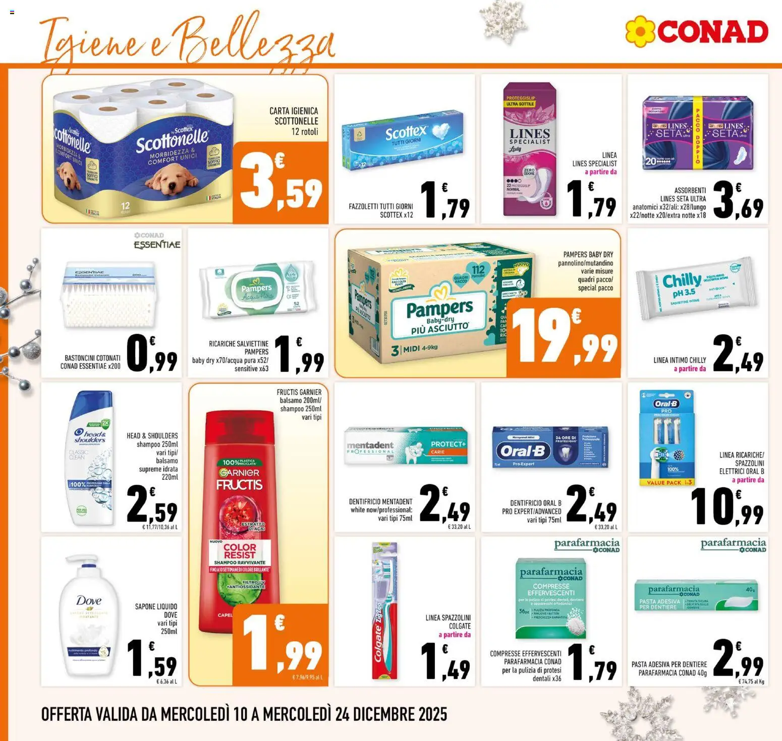 Volantino Conad del 10.12.2025 | Pagina: 26 | Prodotti: Sapone, Fazzoletti, Intimo, Pasta