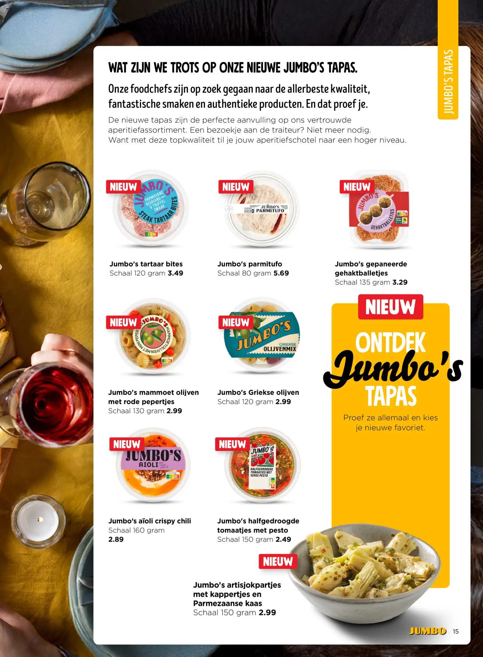 {H1} | Pagina: 15 | Producten: Steak, Olijven, Peper, Kaas