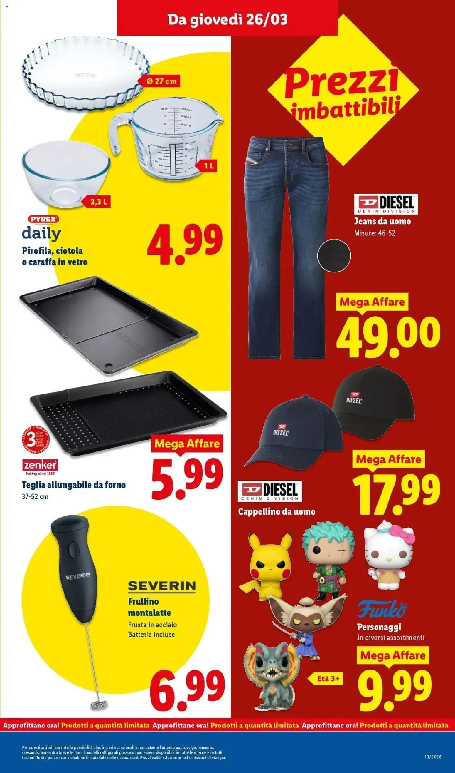 Volantino Lidl del 23.03.2026 | Pagina: 43 | Prodotti: Caraffa, Teglia, Jeans, Batterie