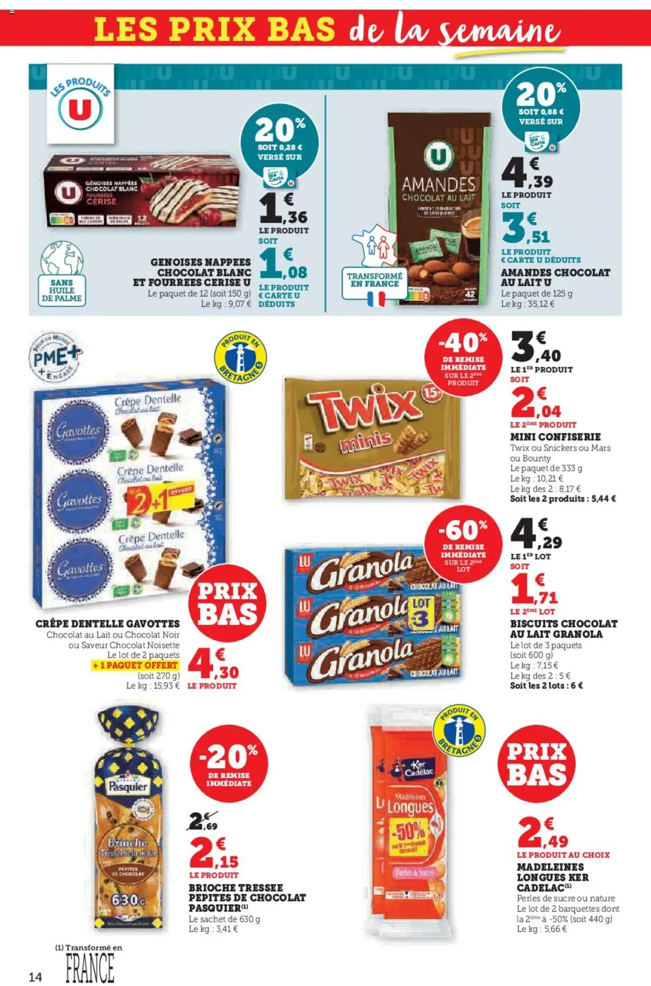  | Page: 14 | Produits: Sucre, Pépites de chocolat, Lait, Chocolat