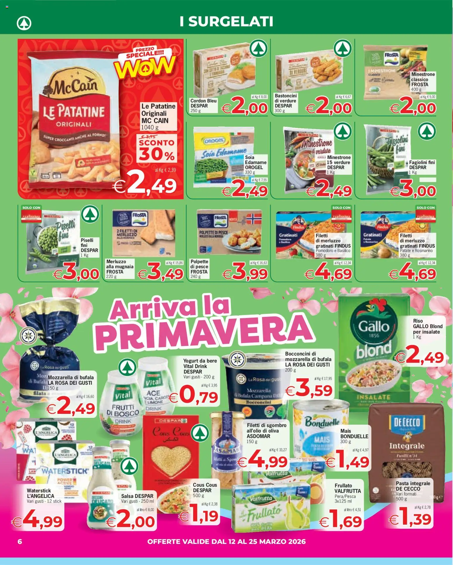 Volantino Despar del 12.03.2026 | Pagina: 6 | Prodotti: Yogurt, Riso, Verdure, Cous cous