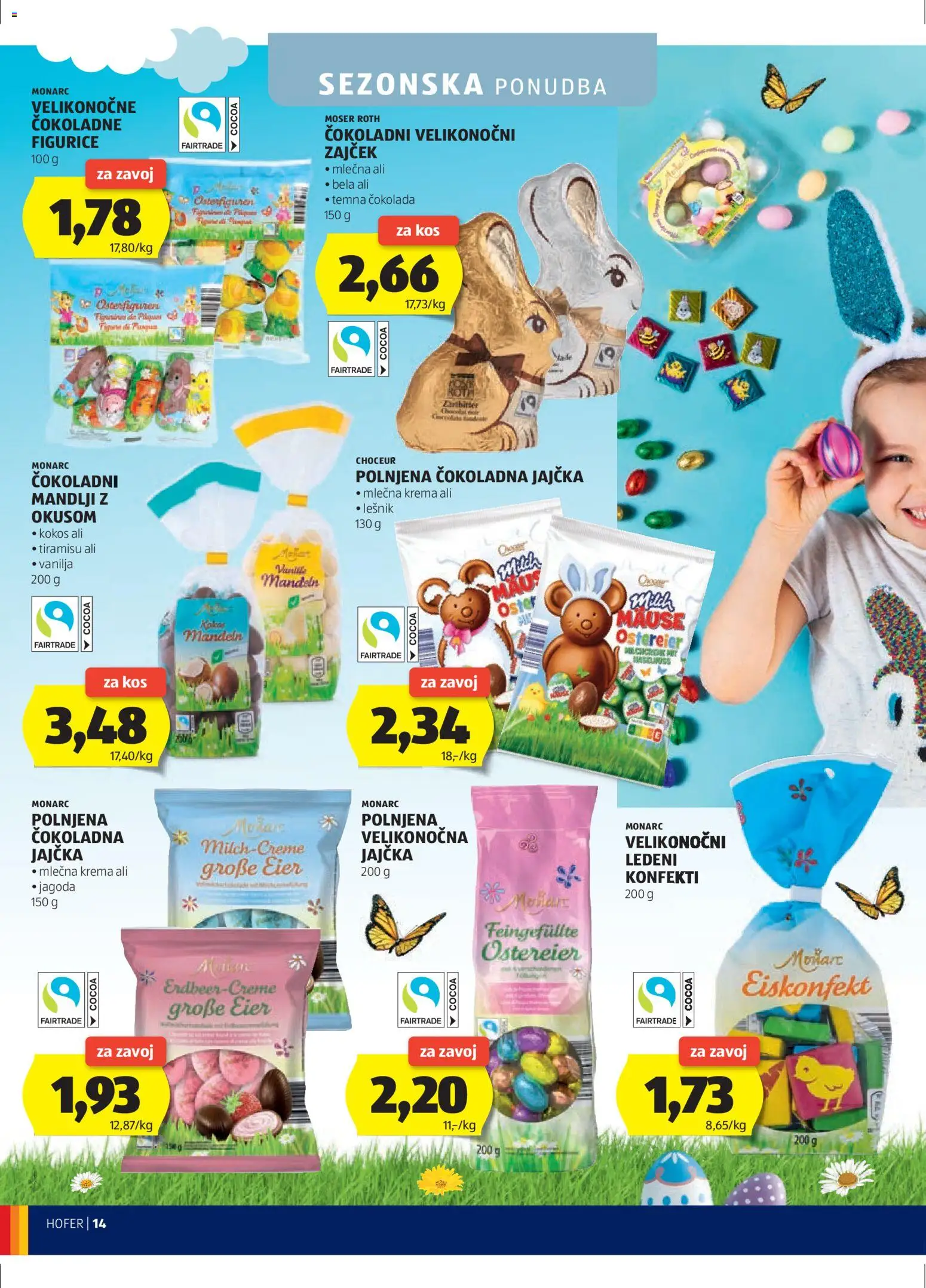 Hofer SI katalog | vrijedi od 11.03.2026 | Stranica: 14 | Proizvodi: Čokolada, Krema